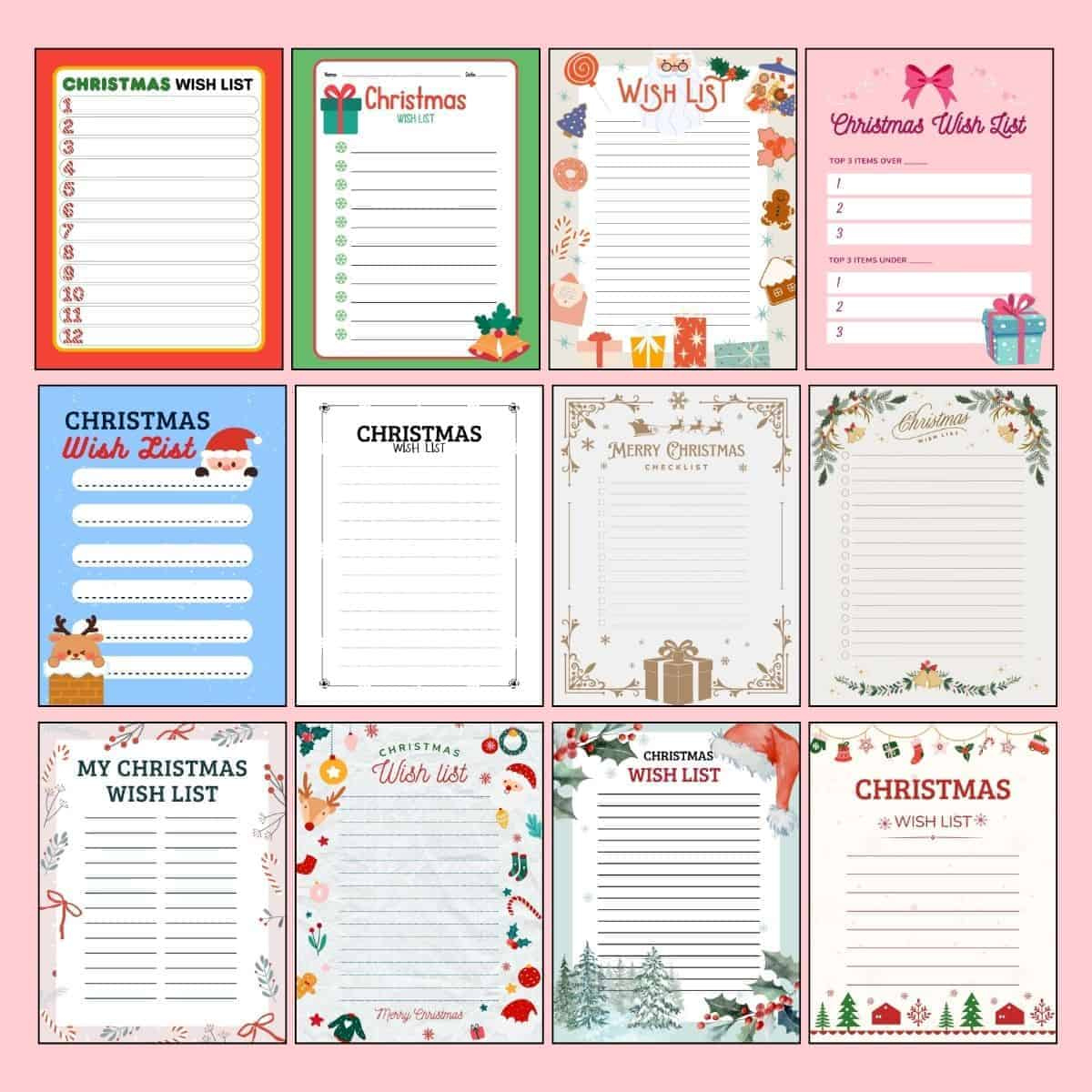 12 Free Christmas Wish List Printable Templates for Christmas This or That Template