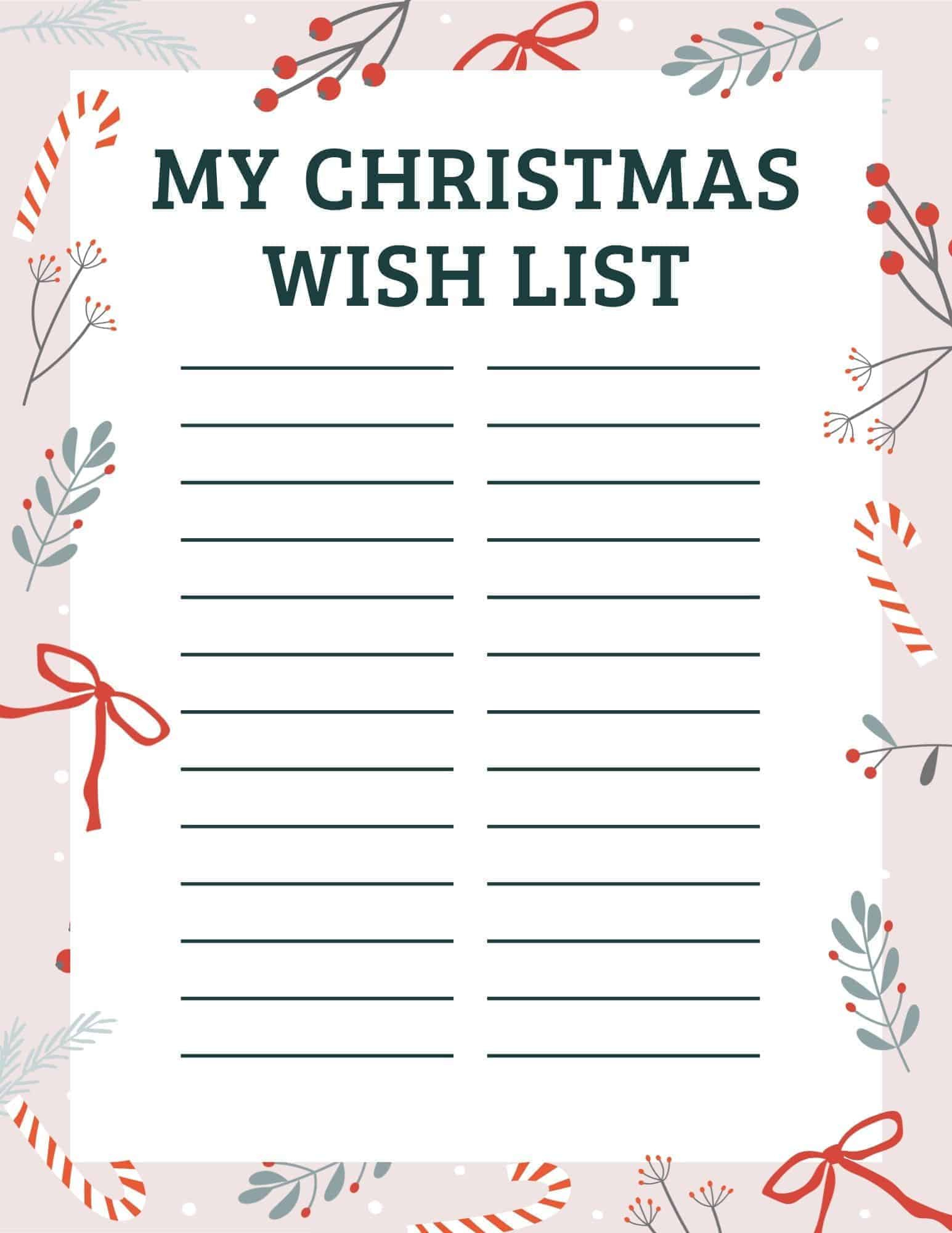 12 Free Christmas Wish List Printable Templates in Christmas List 2025 Template