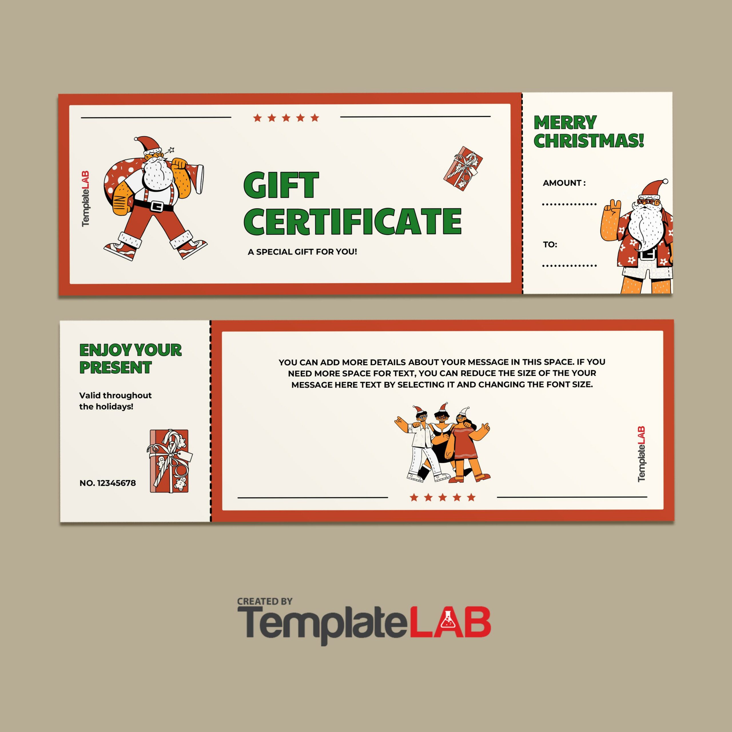 13 Free Christmas Gift Certificate Templates [Word, Pdf] ᐅ in Christmas Money Gift Certificate Template
