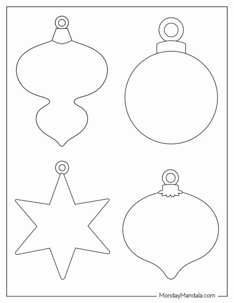 200 Printable Christmas Ornaments (Free Templates) for Christmas Ornaments Template