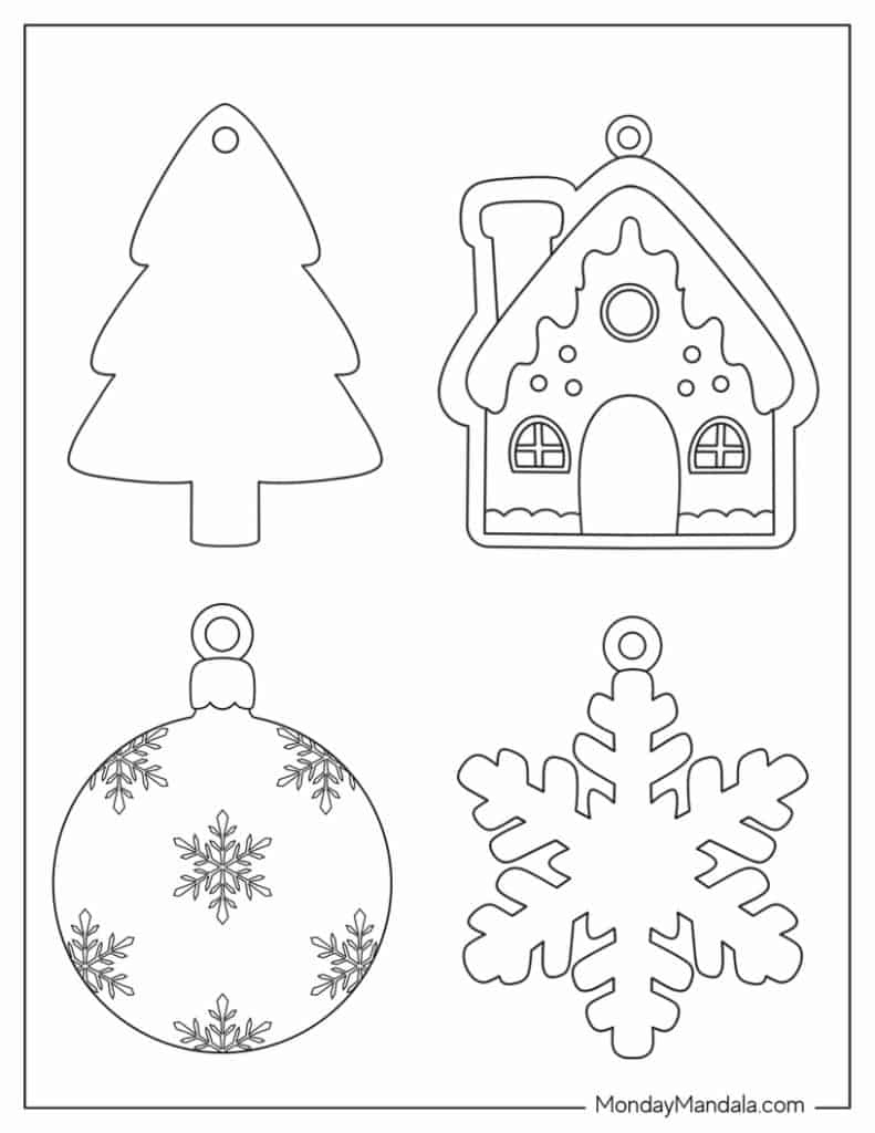 200 Printable Christmas Ornaments (Free Templates) in Christmas Ornaments Printable Template
