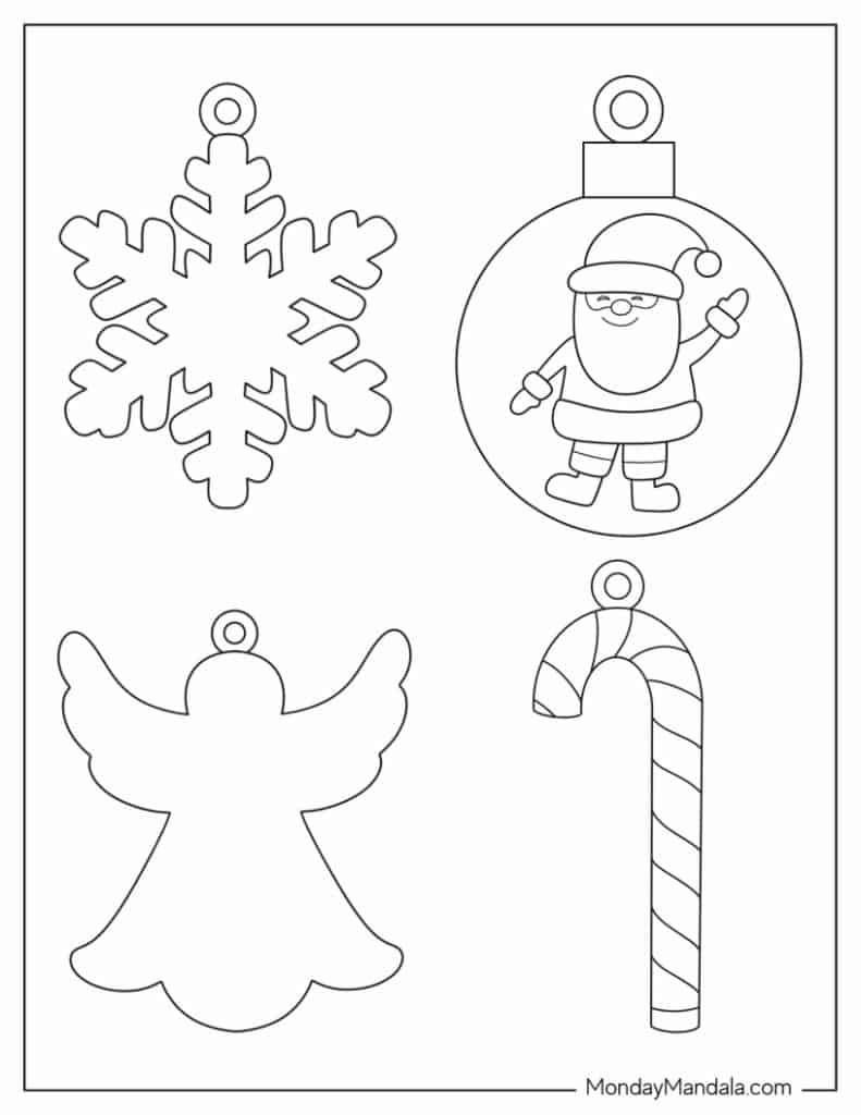 200 Printable Christmas Ornaments (Free Templates) in Christmas Paper Baubles Template