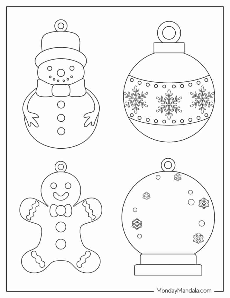 200 Printable Christmas Ornaments (Free Templates) regarding Christmas Paper Ornaments Template