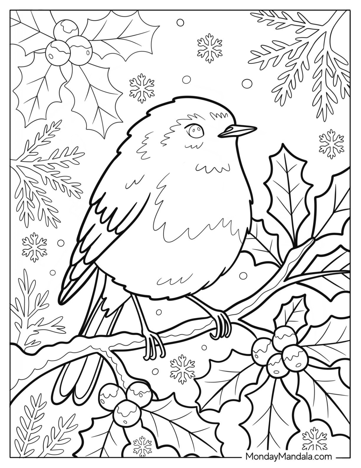 23 Robin Coloring Pages (Free Pdf Printables) with regard to Christmas Robin Template Printable