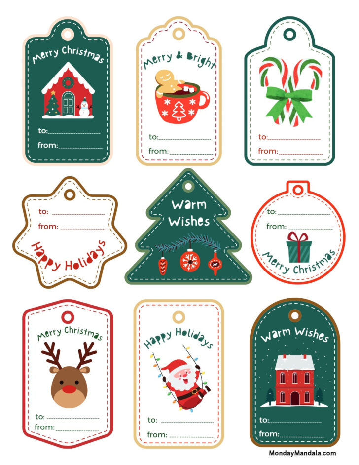 Christmas Tags Template Printable Free