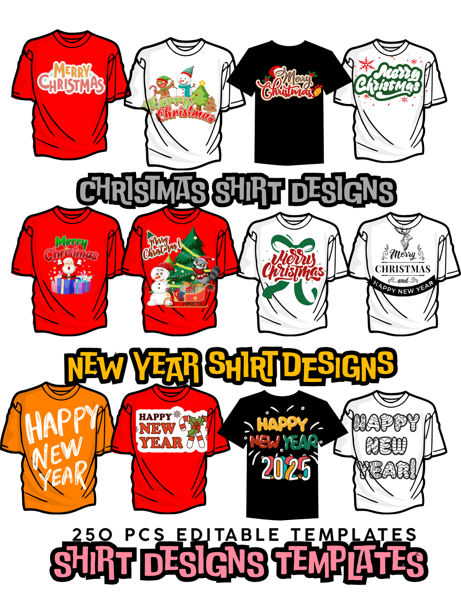 250+ Design Christmas Shirt Design And New Year Shirt Design for Christmas Shirt Design Template