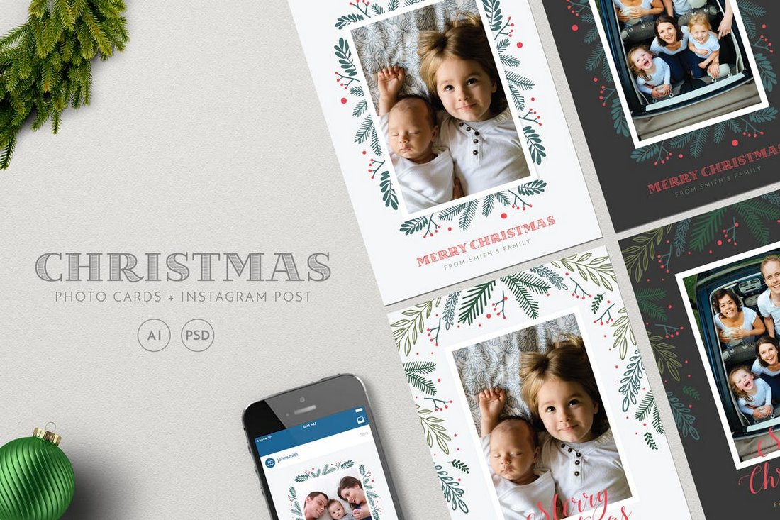 30+ Best Christmas Card Templates For Photoshop | Design Shack with regard to Christmas Photo Card Template Photoshop Free