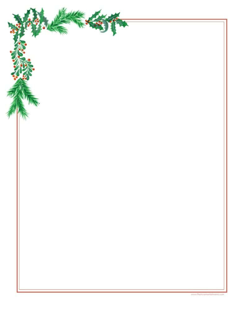 30+ Free Printable Christmas Border Printable Templates - The inside Christmas Stationery Free Template