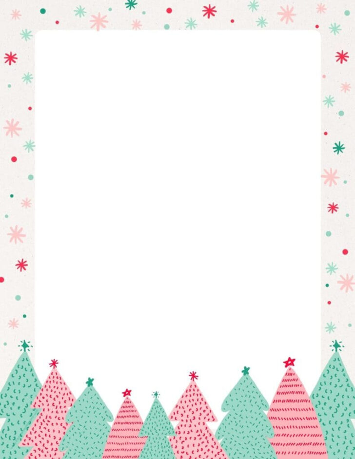 Christmas Paper Template Border Free Christmas Paper Template Border Free
