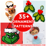 35+ Free Felt Christmas Ornament Patterns   Happiness Is Homemade Regarding Christmas Template For Sewing