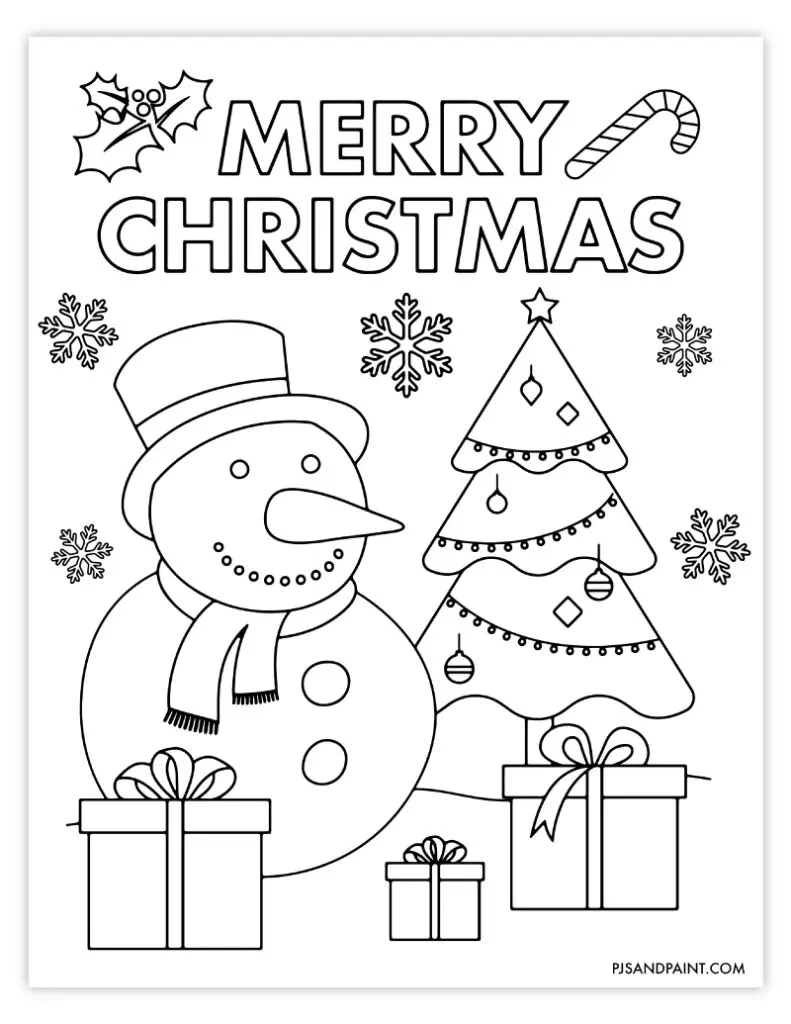 38 Free Printable Christmas Games And Activities - Pjs And Paint pertaining to Christmas Template to Colour