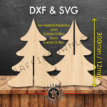 3D 12In / 300Mm Svg Dxf Christmas Tree File Simple Cute Cnc Router For Christmas Template For Wood