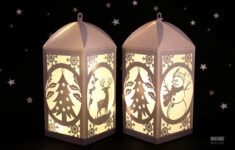3D Christmas Paper Lantern Svg, Diy Christmas Decor, Cardstock Christmas  Lantern, 3D Svg Christmas Luminaries Template For Cricut Projects for Christmas Paper Lantern Template