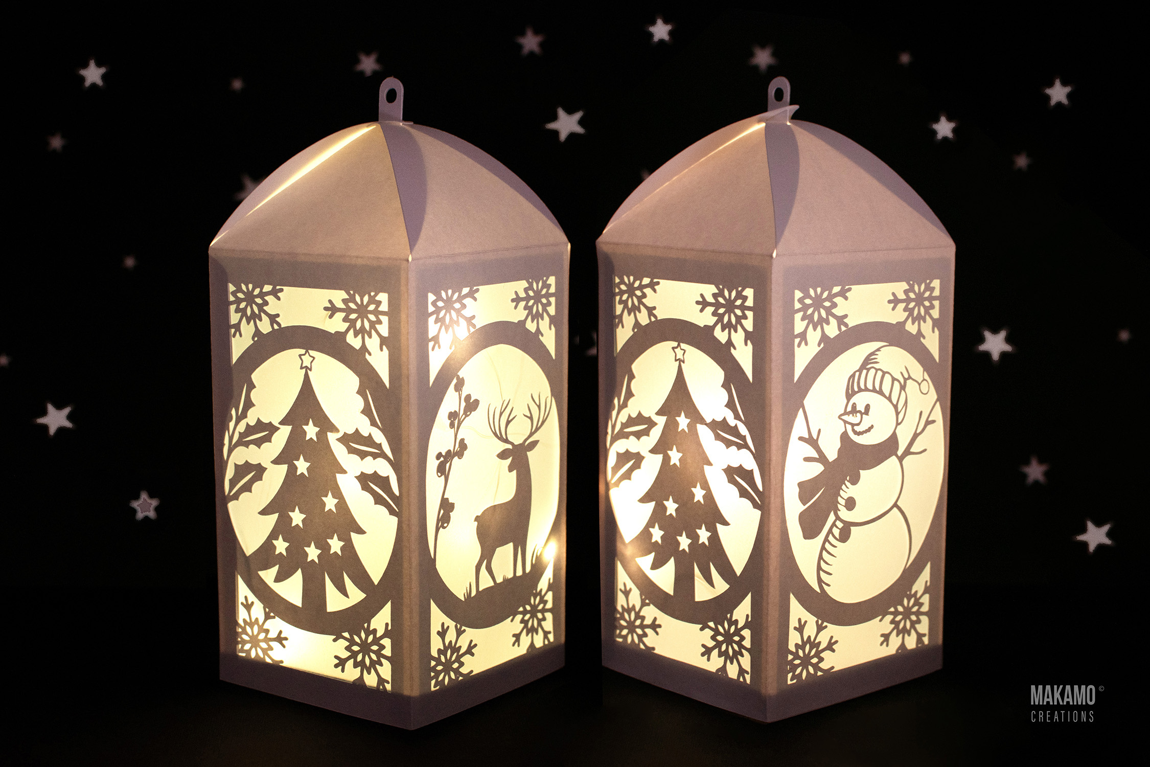 3D Christmas Paper Lantern Svg, Diy Christmas Decor, Cardstock Christmas  Lantern, 3D Svg Christmas Luminaries Template For Cricut Projects for Christmas Paper Lantern Template