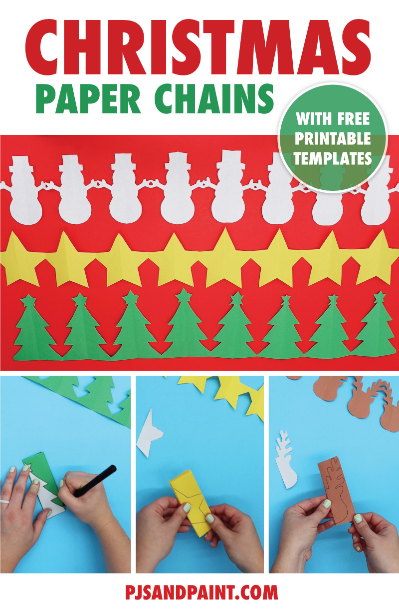 4 Free Printable Christmas Paper Chain Templates - Pjs And Paint inside Christmas Paper Garland Template