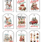 400+ Cutest Printable Christmas Tags (Free Pdf)   Cassie Smallwood Inside Christmas Name Tags Template Printable