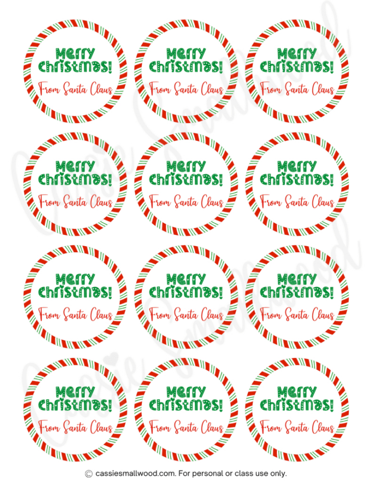 Christmas Label Stickers Template Christmas Label Stickers Template