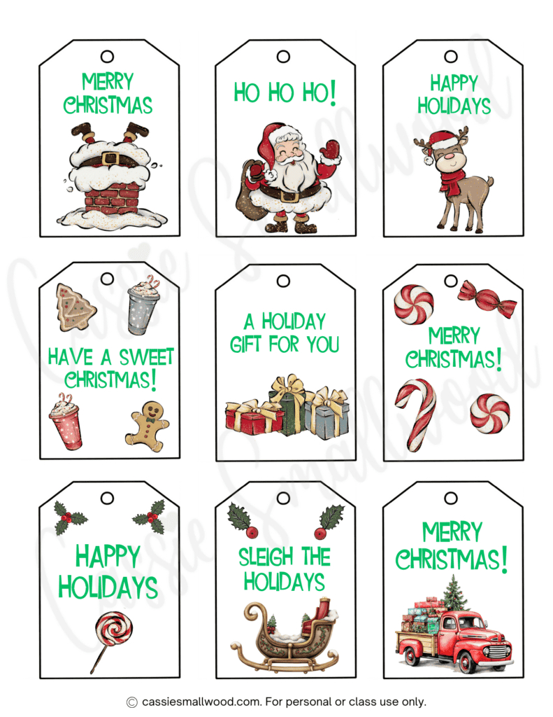 400+ Cutest Printable Christmas Tags (Free Pdf) - Cassie Smallwood with Christmas Price Tag Template