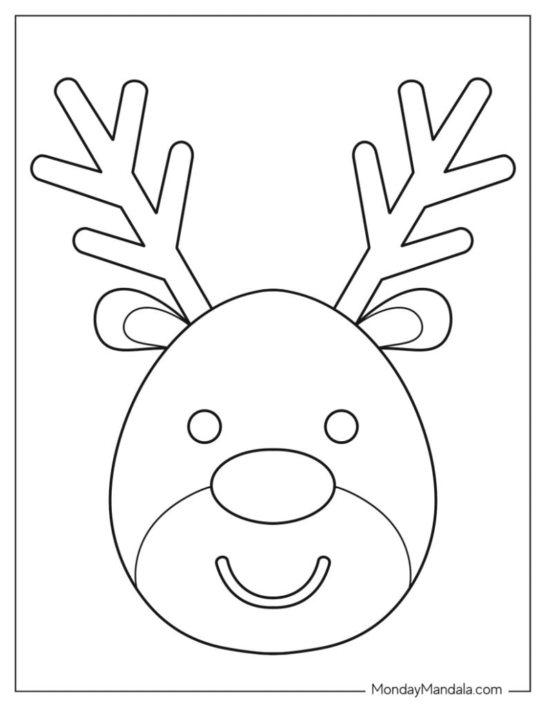 42 Reindeer Templates (Free Pdf Printables) for Christmas Reindeer Template Printable