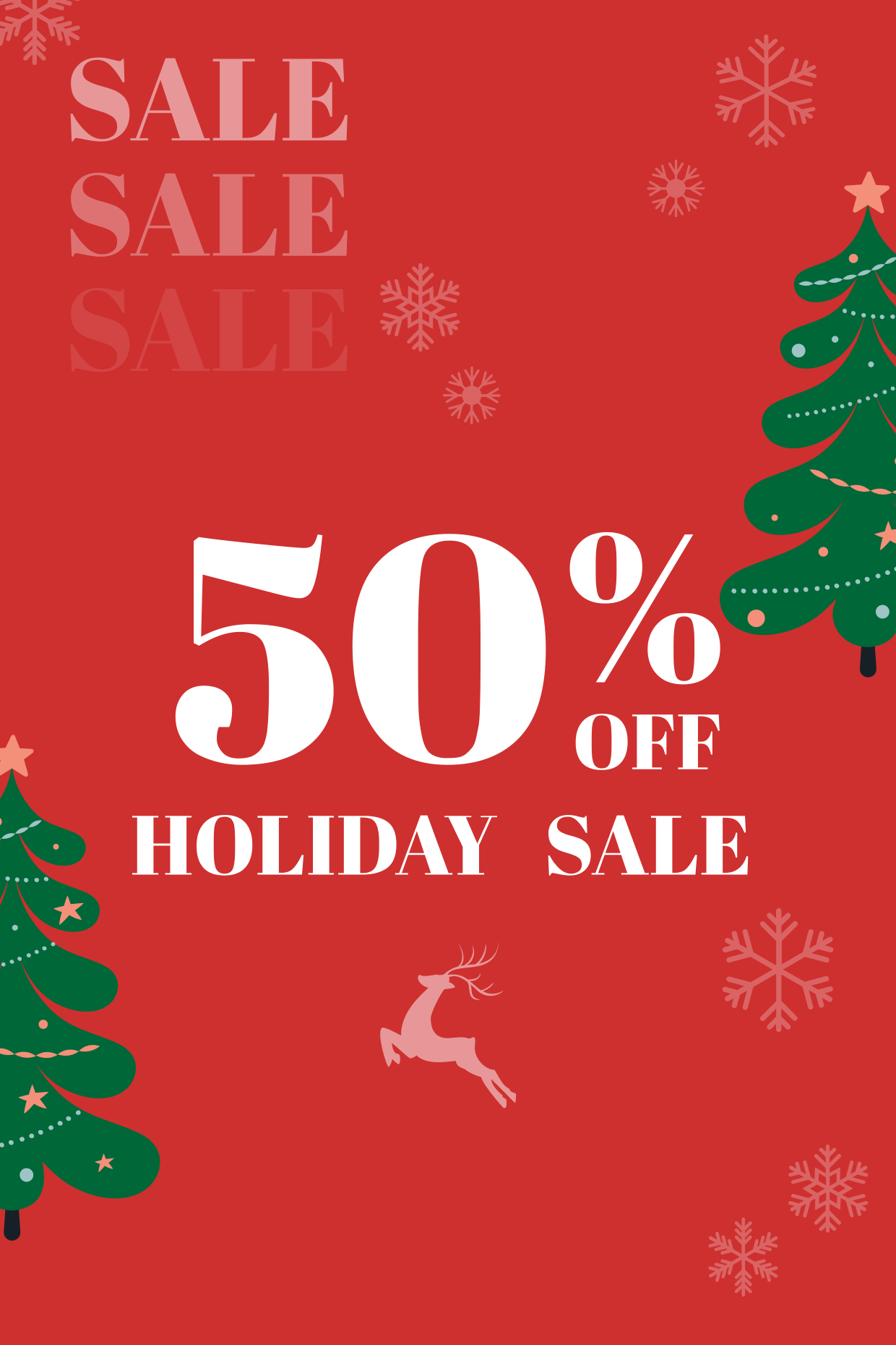 50% Off Christmas Sale Holiday Campaign Sign Template | Square Signs with Christmas Sale Sign Template