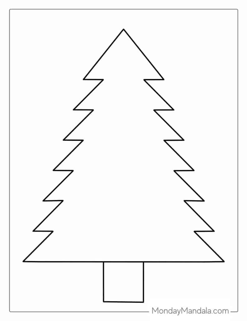 53 Christmas Tree Coloring Pages (Free Pdf Printables) in Christmas Template For Colouring