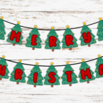 6 Cute Merry Christmas Banners (Free Printables)   Cassie Smallwood Throughout Christmas Tree Bunting Template