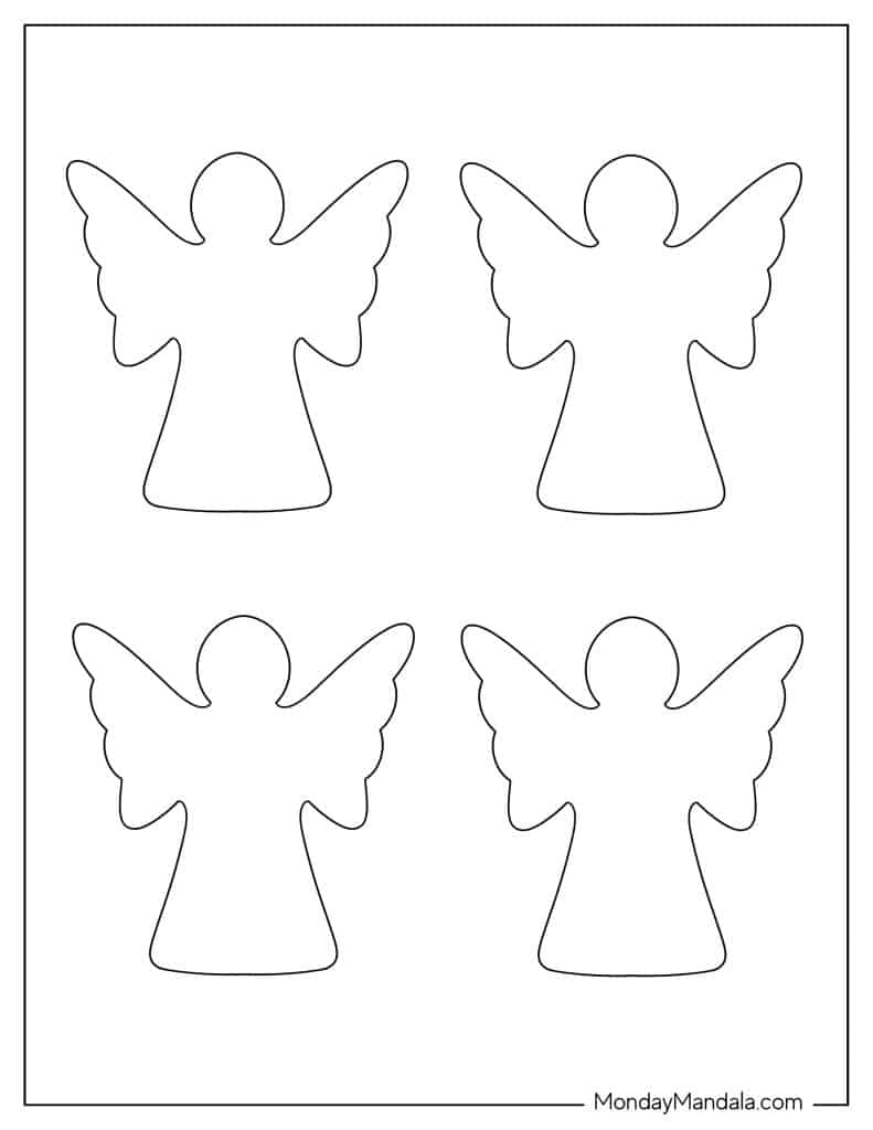 60 Angel Templates (Free Pdf Printables) within Christmas Tree Angel Template