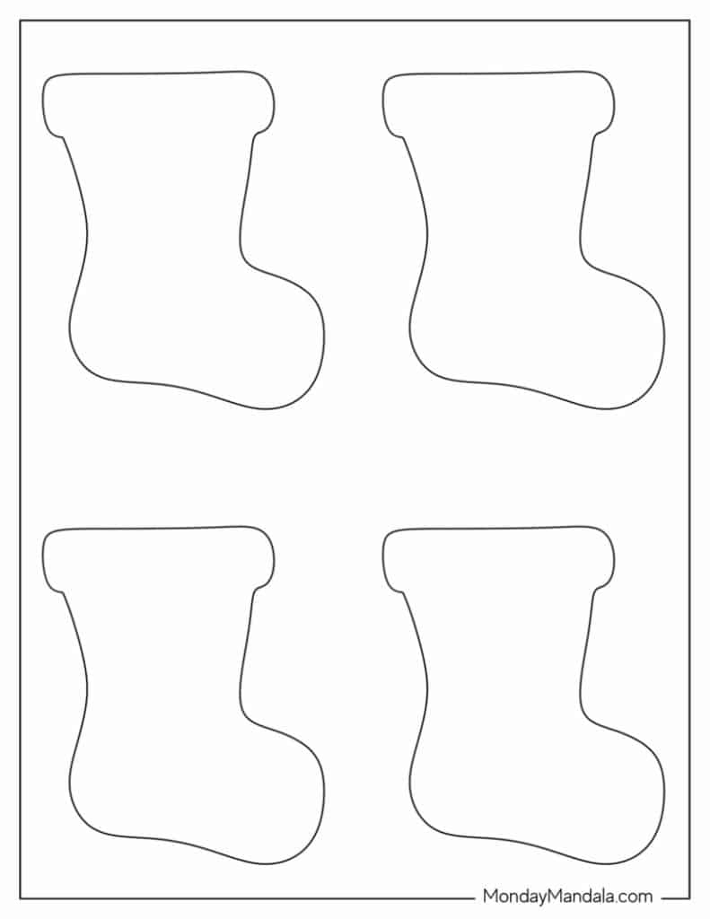 70 Christmas Stocking Templates (Free Pdf Printables) for Christmas Stocking Drawing Template