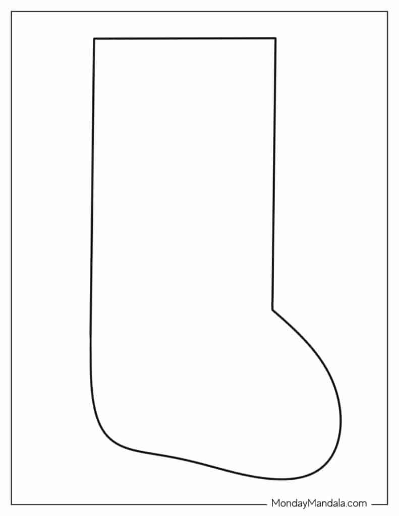 70 Christmas Stocking Templates (Free Pdf Printables) in Christmas Stocking Outline Template