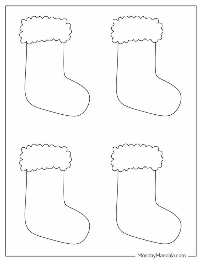 70 Christmas Stocking Templates (Free Pdf Printables) with Christmas Stockings Template Printable
