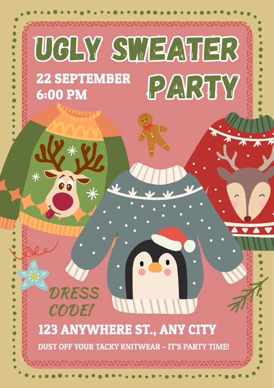 8 Christmas Invitation Templates For Google Docs - Free Download intended for Christmas Sweater Invitation Template Free