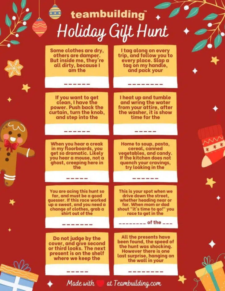 Christmas Treasure Hunt Template Christmas Treasure Hunt Template