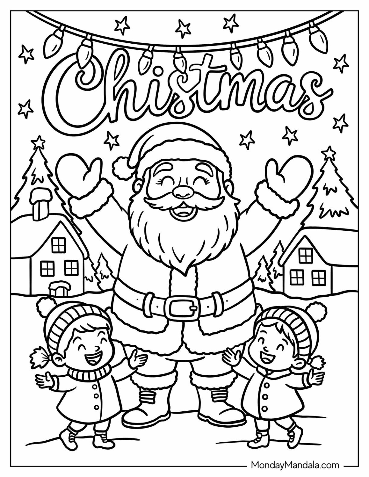 94 Santa Coloring Pages (Free Pdf Printables) throughout Christmas Template Coloring Pages