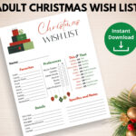 Adult Christmas Wish List Printable Questionnaire | Christmas Gift Within Christmas List Template For Adults