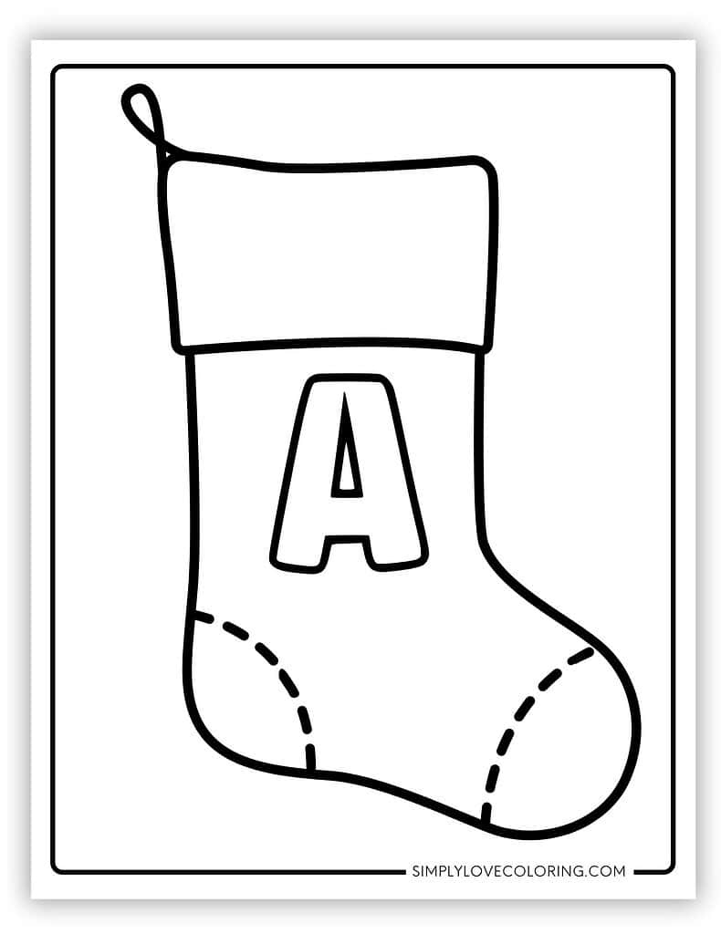 Alphabet Christmas Stocking Coloring Pages (Free Pdf Printables throughout Christmas Stockings Printable Template