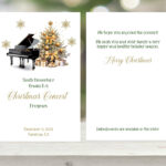 Bearbeitbare Gold Weihnachtsklavier Musikprogrammvorlage Within Christmas Piano Recital Template