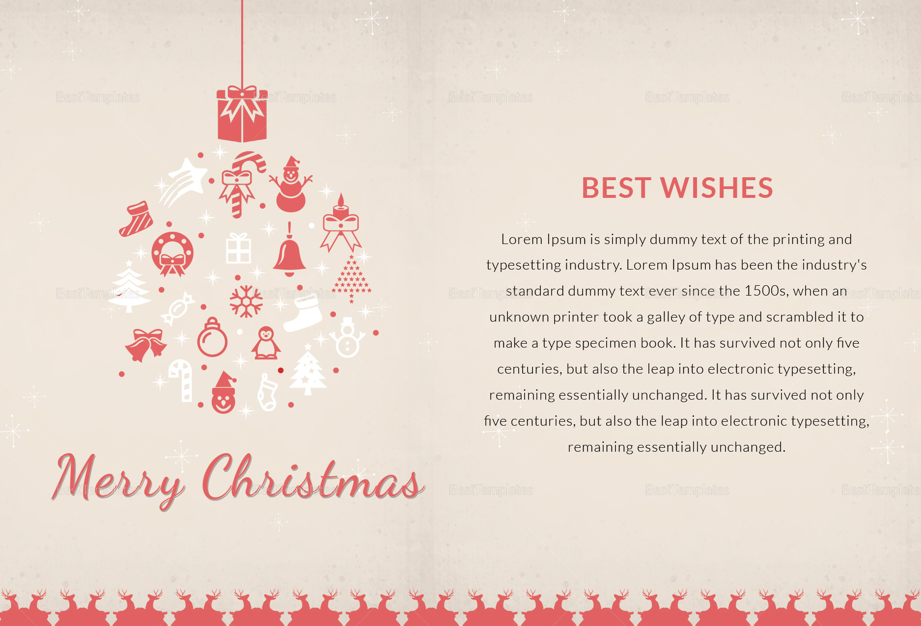 Beautiful Christmas Thank You Card Template In Adobe Photoshop within Christmas Thank You Template