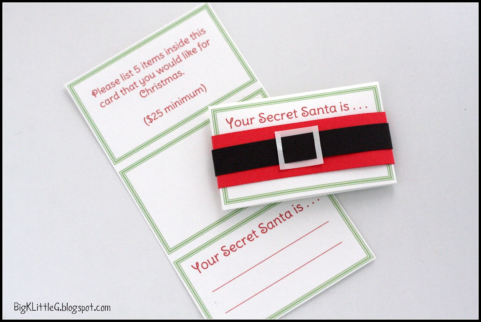 Big K Little G: Free Printable: Secret Santa Drawing Gift Tags for Christmas Name Drawing Template