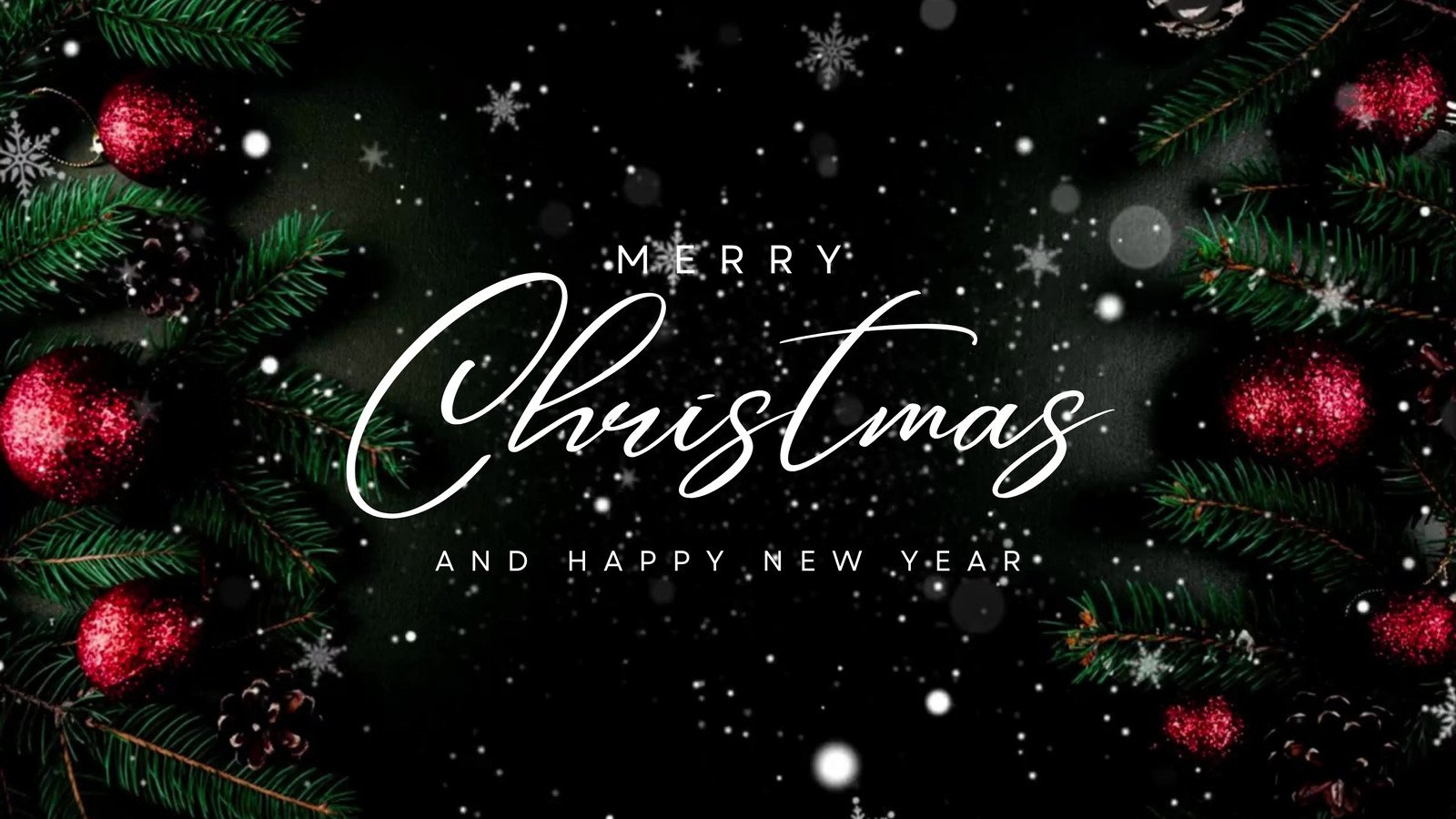 Black And White Merry Christmas Greeting Video pertaining to Christmas Intro Video Template Free