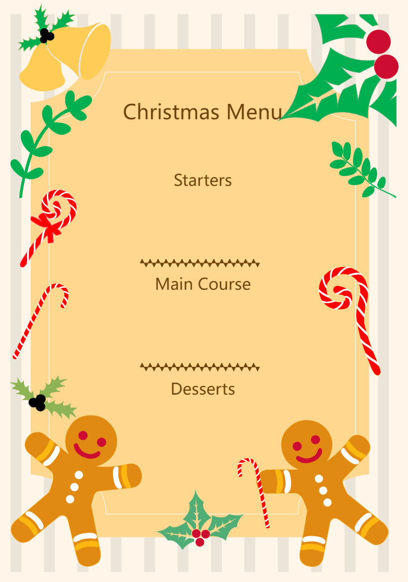 Blank Christmas Template | Edrawmax Templates regarding Christmas Menu Blank Template