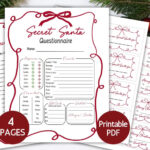 Bow Secret Santa Survey Questionnaire, Coworker Office Gift Exchange Party  Christmas Party Game Holiday Dinner Wish List Template Editable Regarding Christmas Party Survey Template