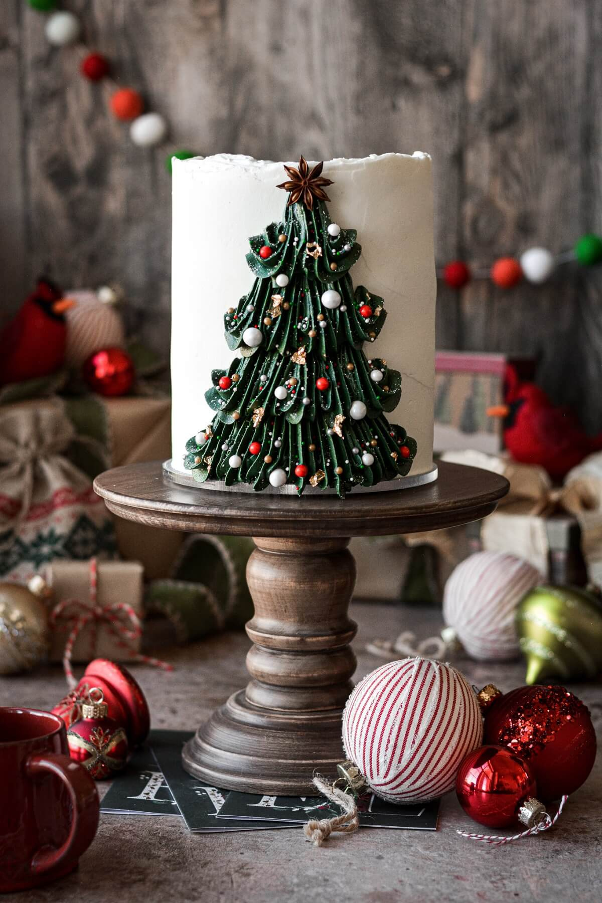 Buttercream Christmas Tree Cake Tutorial - Curly Girl Kitchen regarding Christmas Tree Cake Template