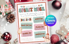 Buy Winter Spirit Week Flyer Template, Christmas Spirit Week within Christmas Just A Week Away Template
