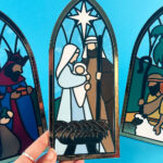 Ccc 2024 Day 09: "Stained Glass" Nativity Windows   Craft With Sarah Throughout Christmas Stained Glass Window Craft Template