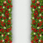 Christmas And New Year Banner Template Realistic Branches Of Within Christmas Tree Branch Template