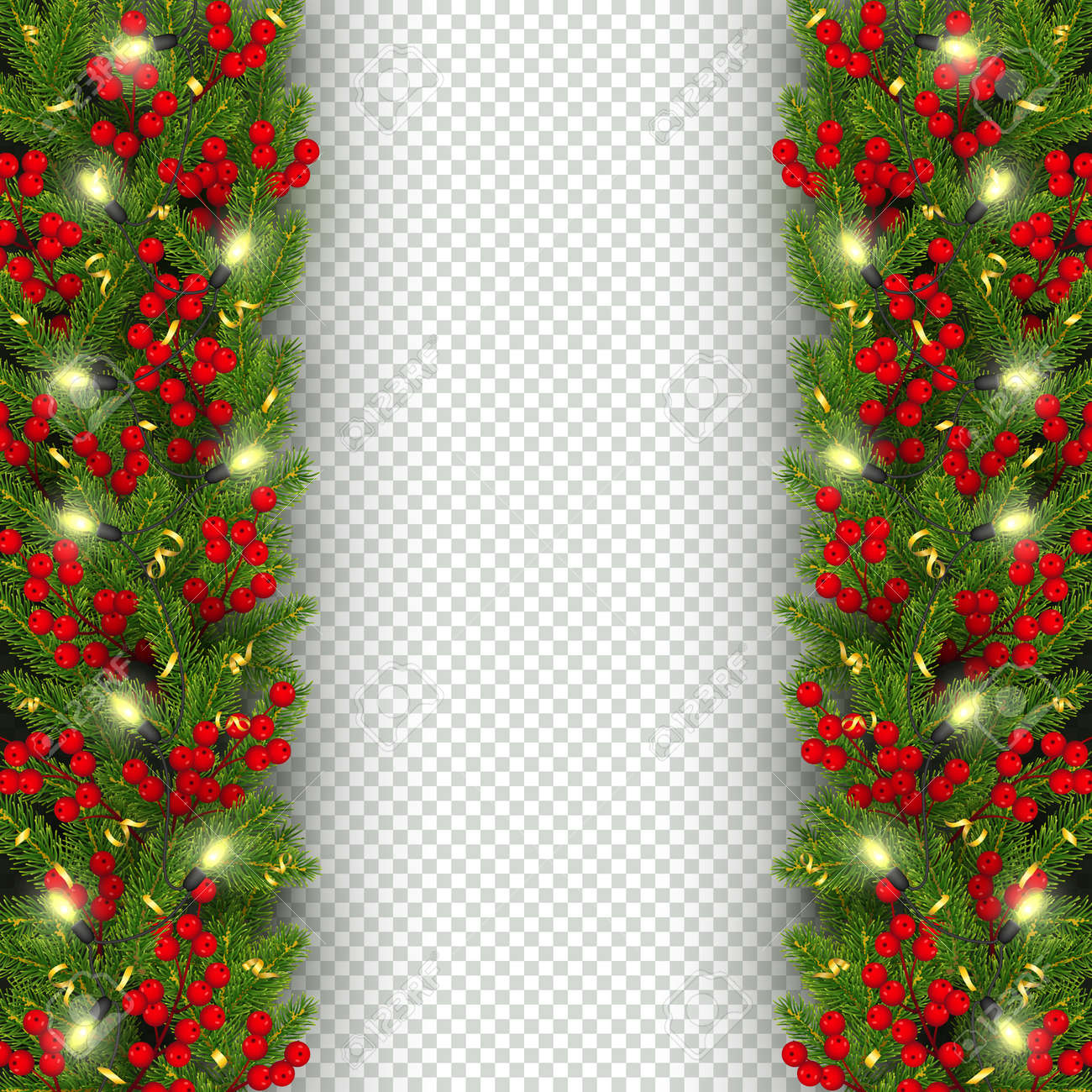 Christmas And New Year Banner Template Realistic Branches Of within Christmas Tree Branch Template