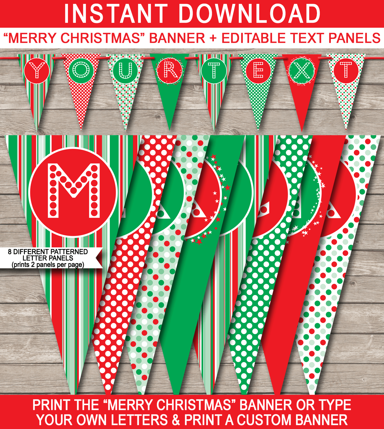 Christmas Banner Template - Red &amp;amp; Green for Christmas Party Banner Template