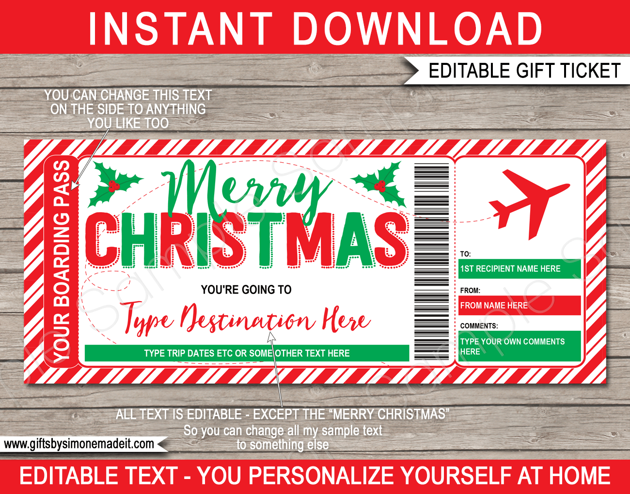 Christmas Boarding Pass Template pertaining to Christmas Ticket Template Free