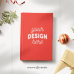 Christmas Book Mockup Composition Psd Editable Template Pertaining To Christmas Photo Book Template
