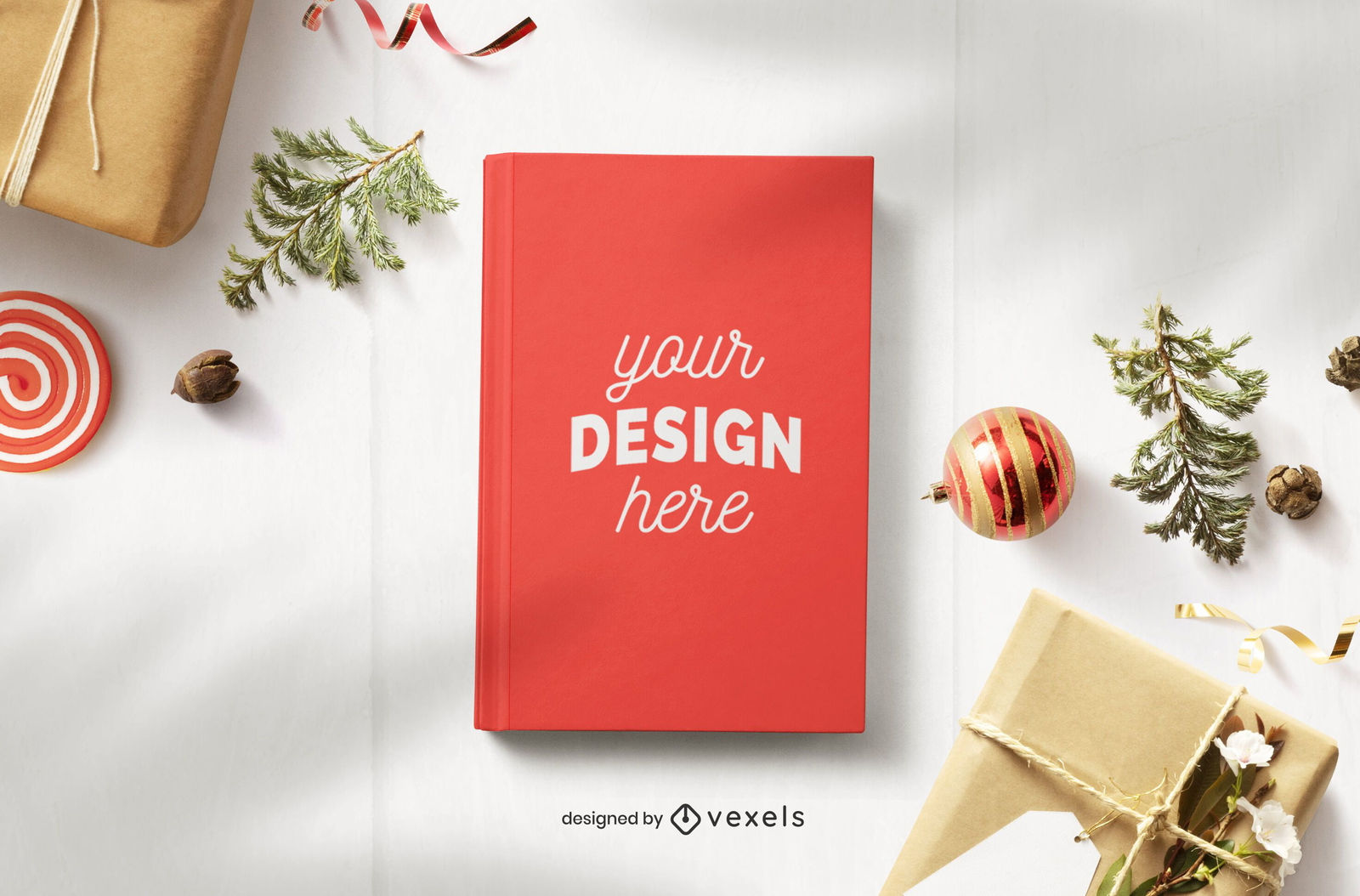 Christmas Book Mockup Composition Psd Editable Template pertaining to Christmas Photo Book Template